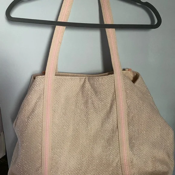 America & Beyond Rose’ All Day Embellished Glitter Beaded Tote NWT - Picture 3 of 7